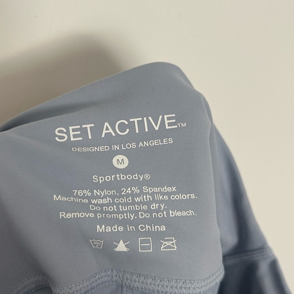 Set Active SportBody Light Blue High-Waisted Leggings size medium athleisure - Picture 7 of 9